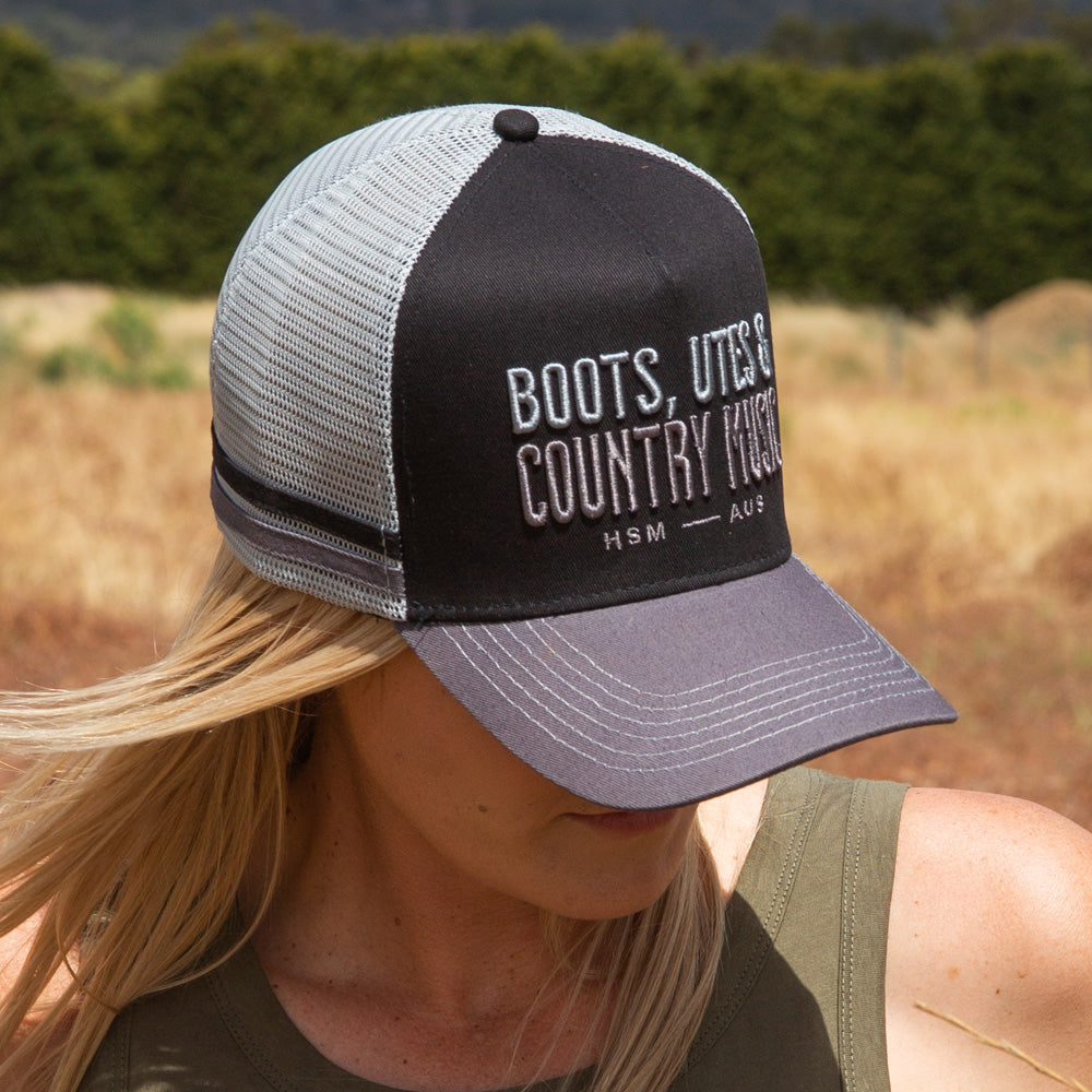 Boots, Utes & Country Music High Profile Trucker Cap – Hot