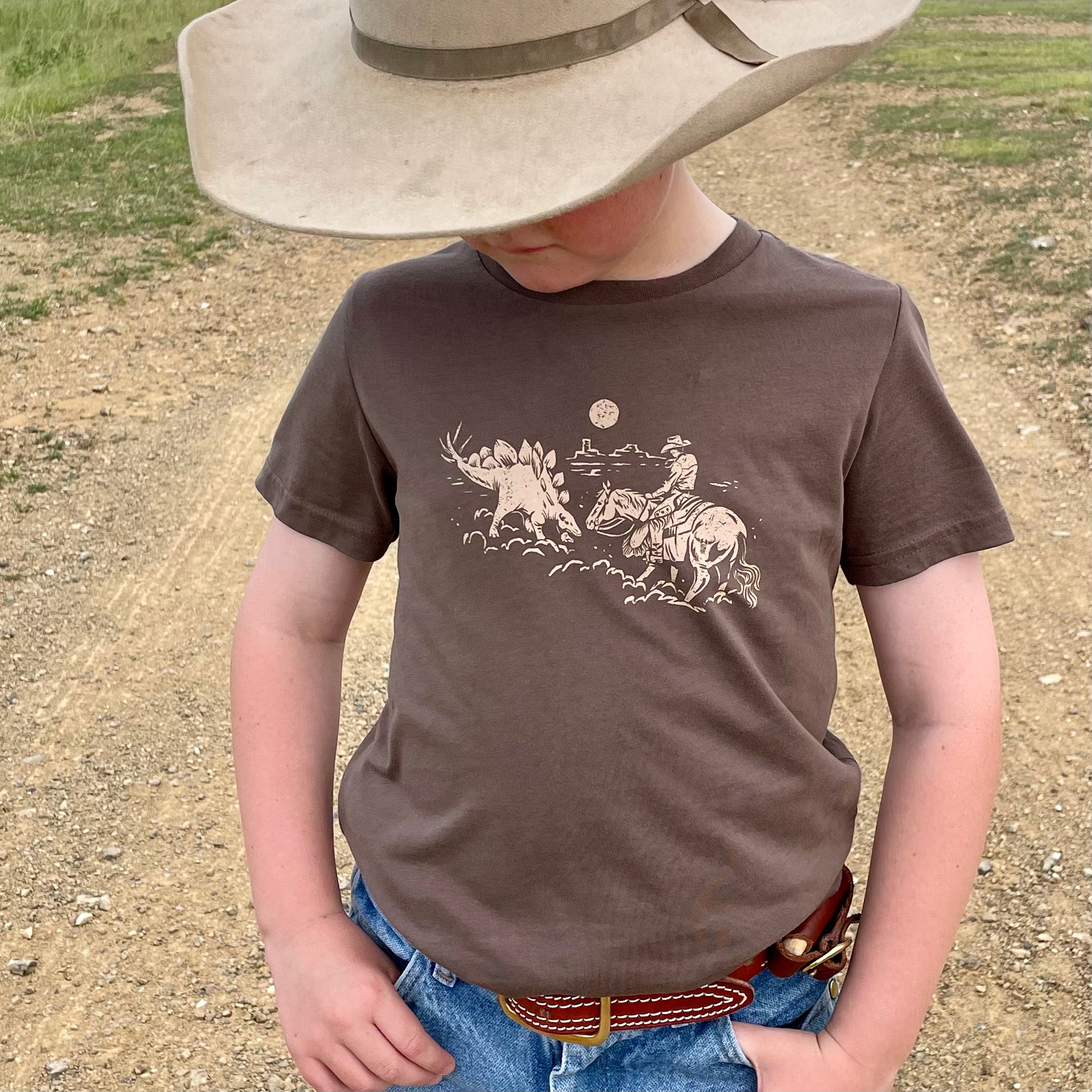 Dino Cutter Brown Kids Tee