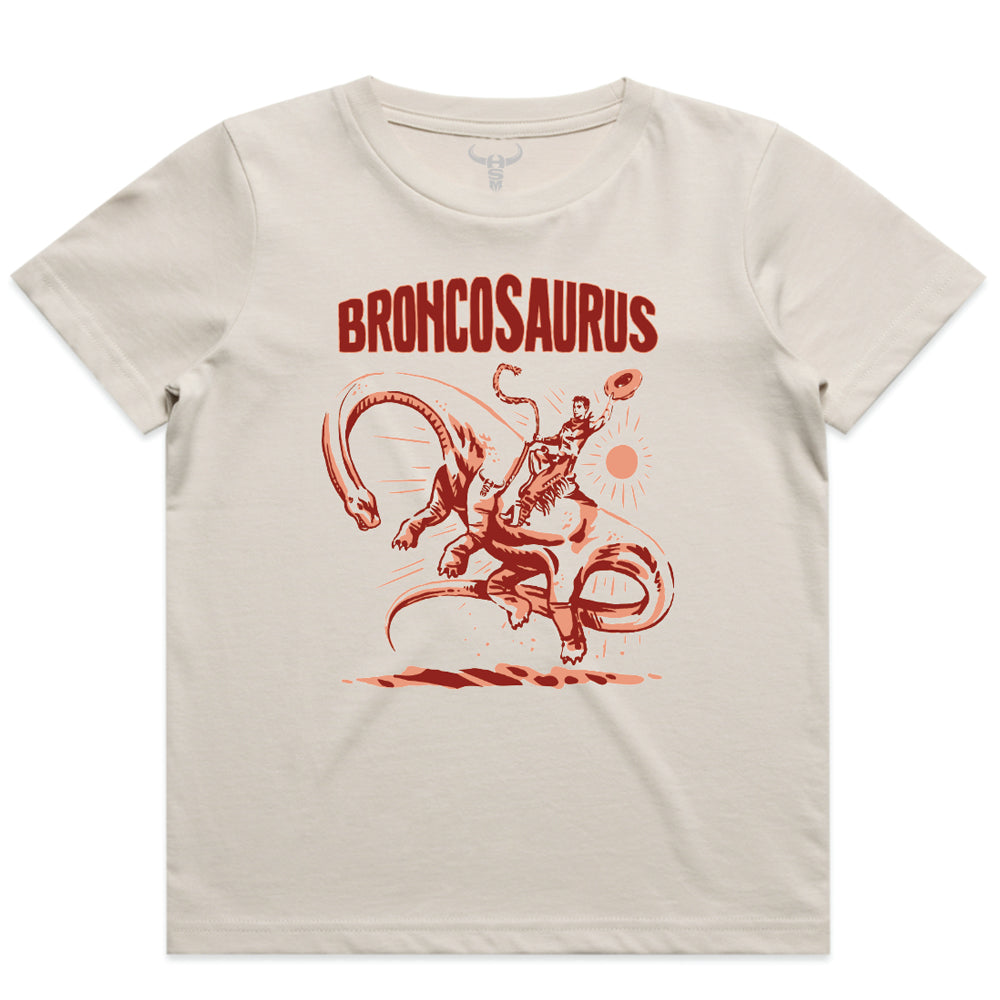 Broncosaurus Cream Kids Tee