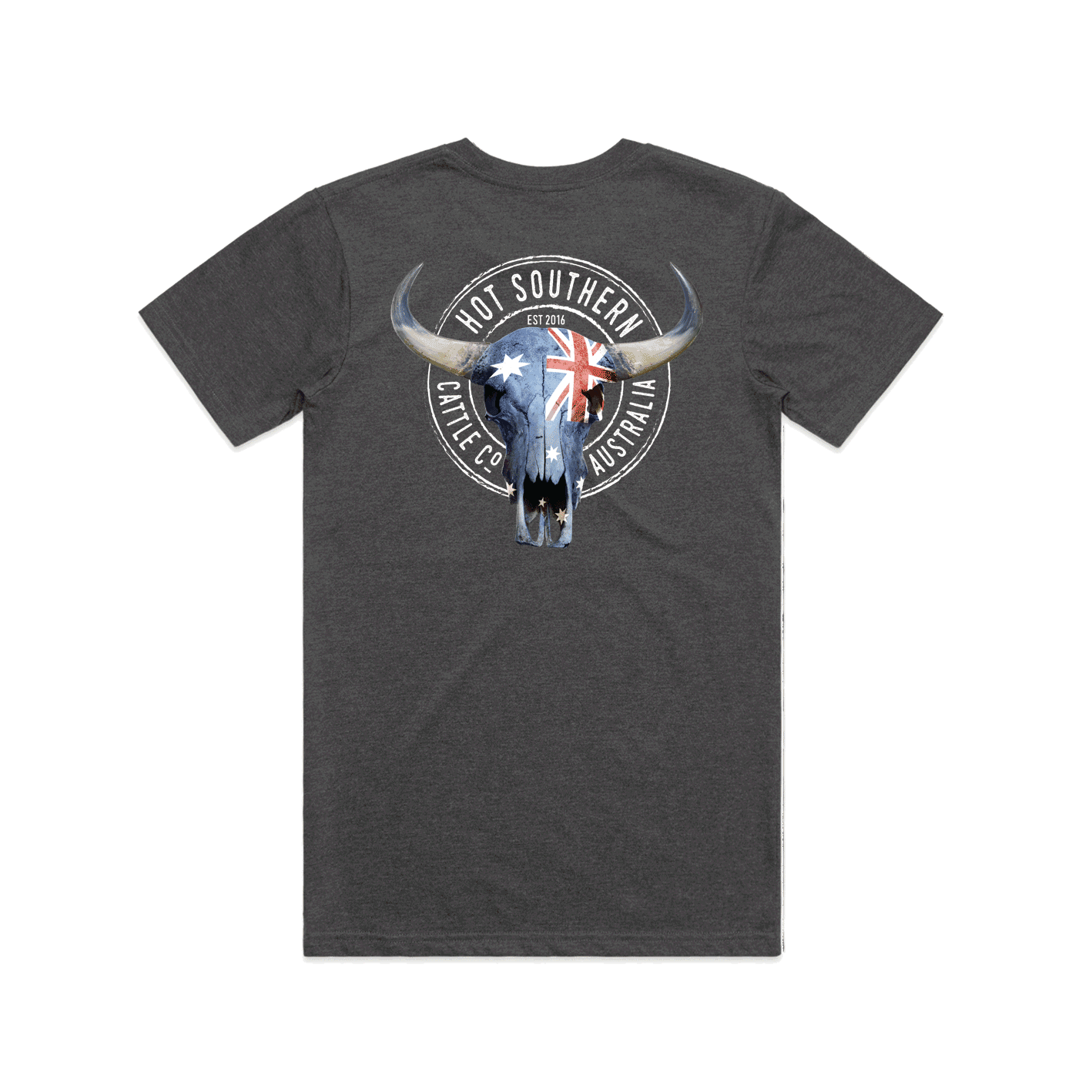 Aussie Flag Cattle Co Unisex Dark Grey Marle Tee