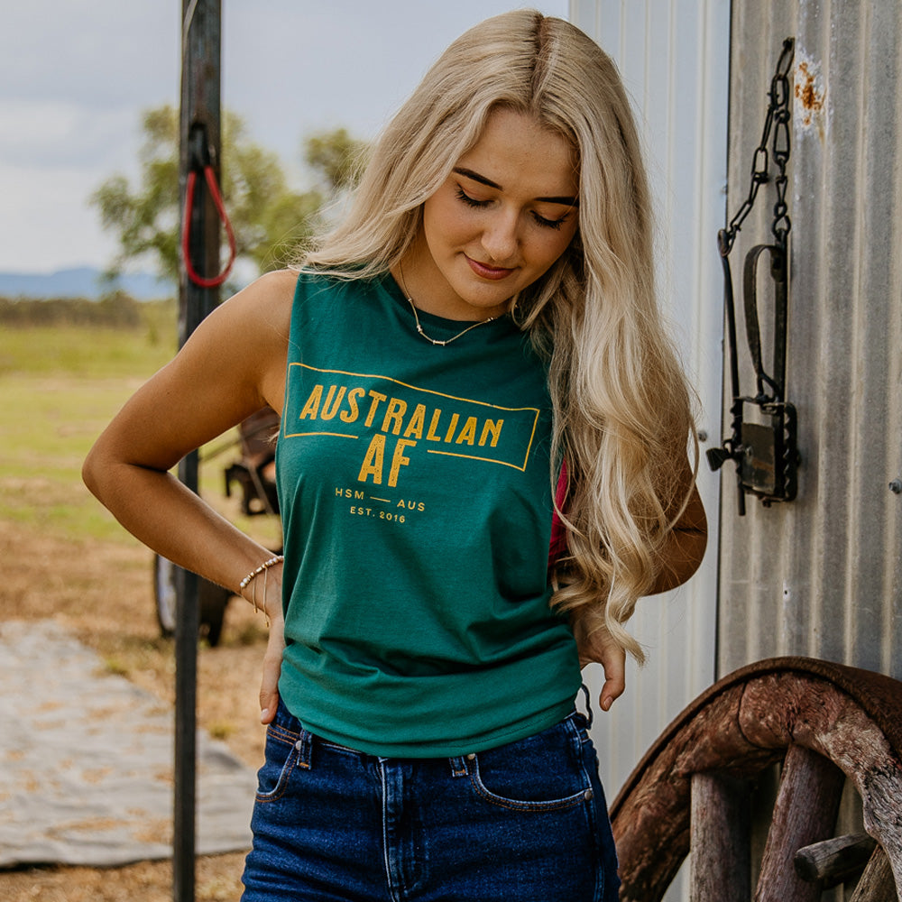 Australian AF Unisex Green Muscle Tank