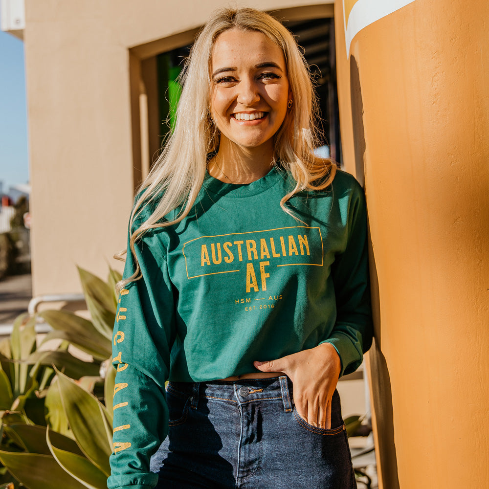 Australian AF Unisex Long Sleeve Green Tee