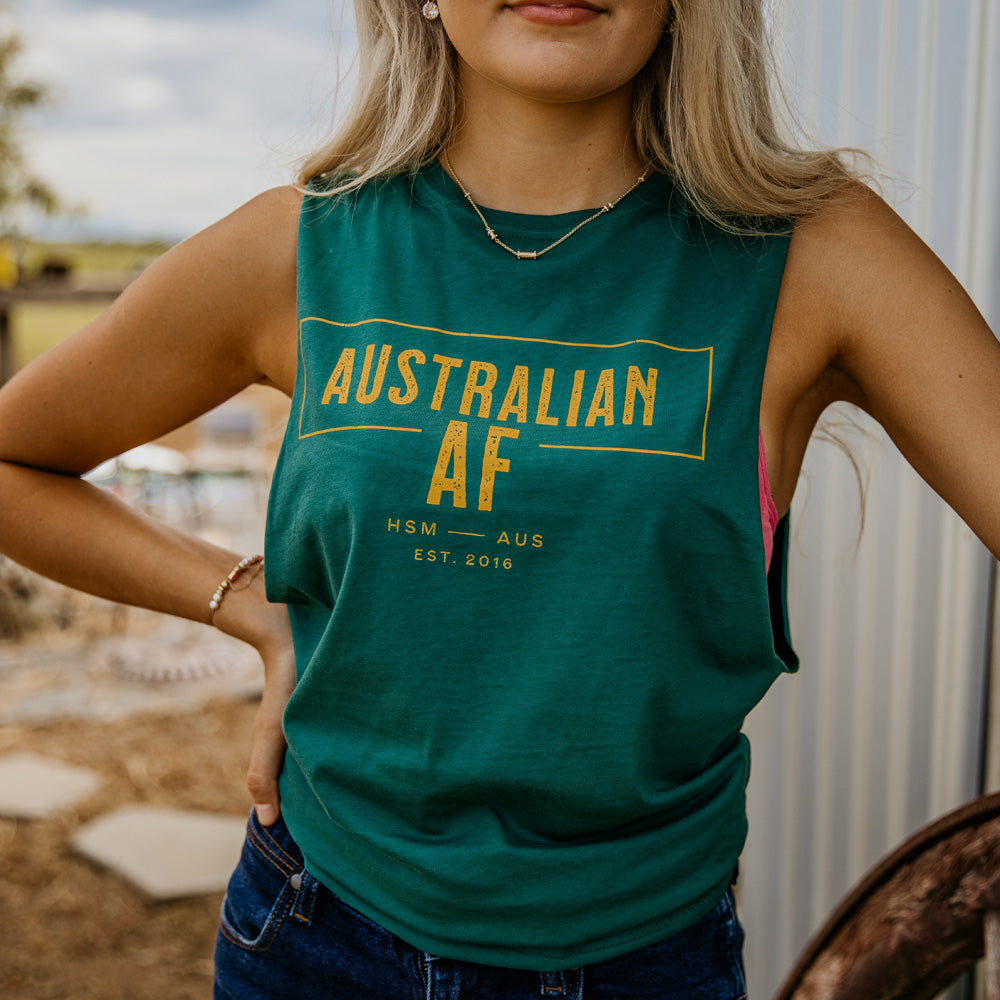 Australian AF Unisex Green Muscle Tank