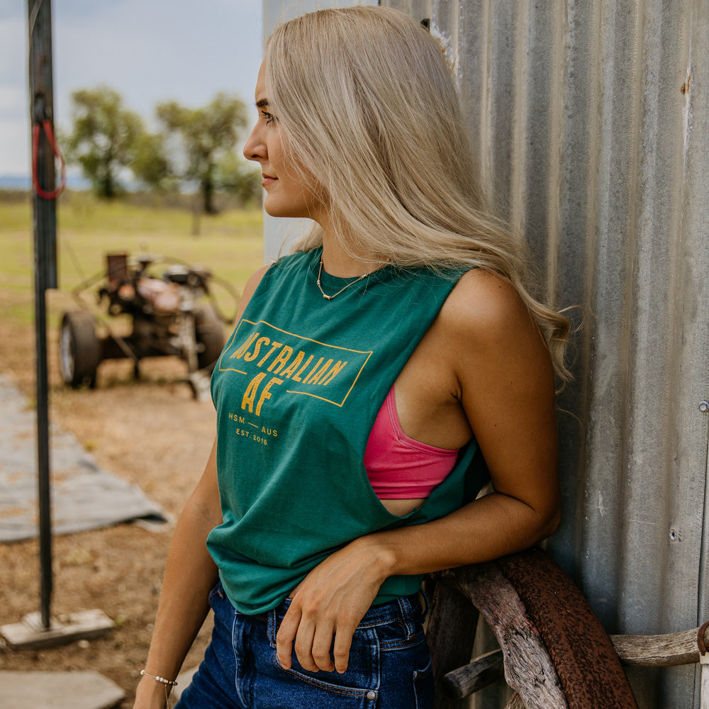 Australian AF Unisex Green Muscle Tank