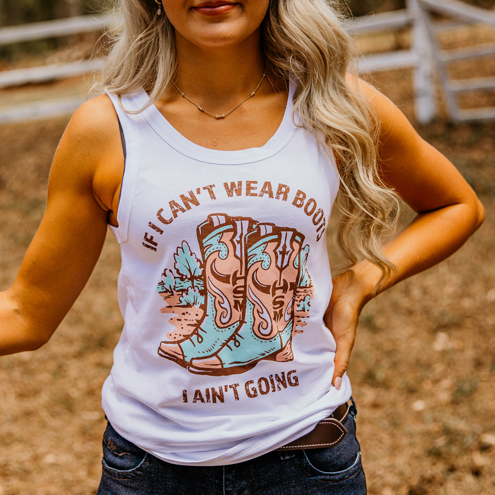 Wear Boots Ladies White Singlet