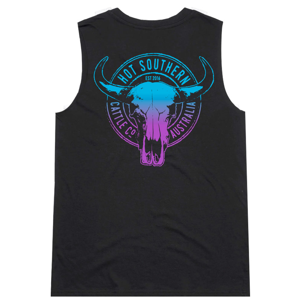 Turquoise/Purple Cattle Co Ladies Black Tank