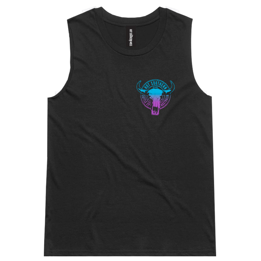 Turquoise/Purple Cattle Co Ladies Black Tank