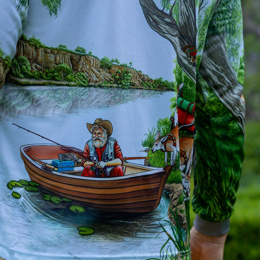 Aussie Christmas Adults Fishing Shirt