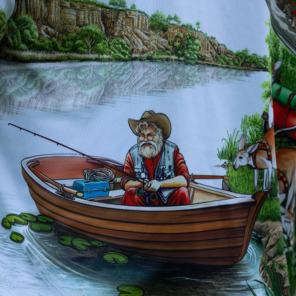 Aussie Christmas Adults Fishing Shirt