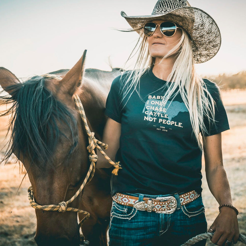 Chase Cattle Ladies Black Tee