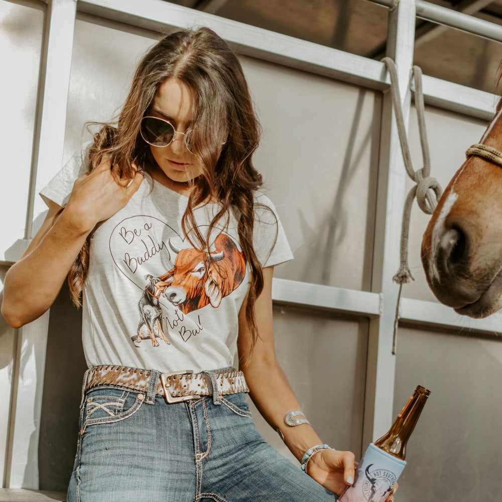 Be A Buddy Ladies Scoop Cream Marle Tee