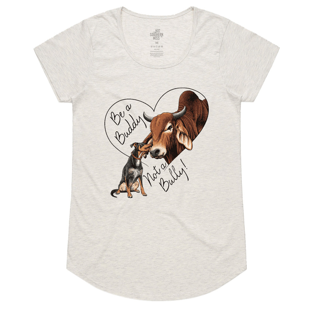 Be A Buddy Ladies Scoop Cream Marle Tee