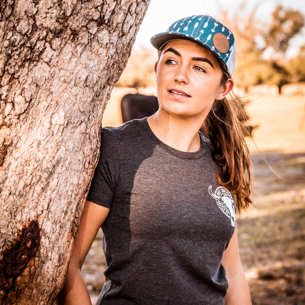 Cattle Co Ladies Charcoal Marle Tee
