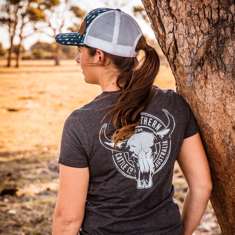 Cattle Co Ladies Charcoal Marle Tee