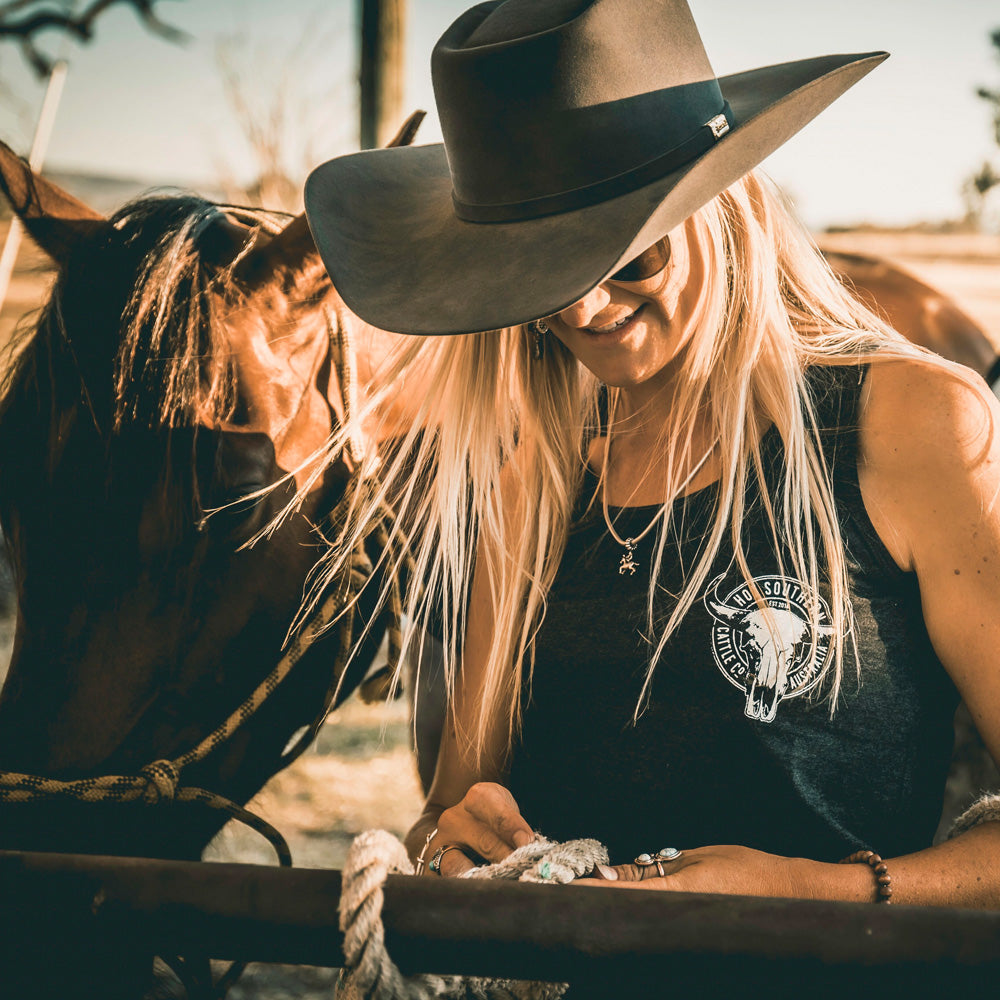 Cattle Co Ladies Black Singlet