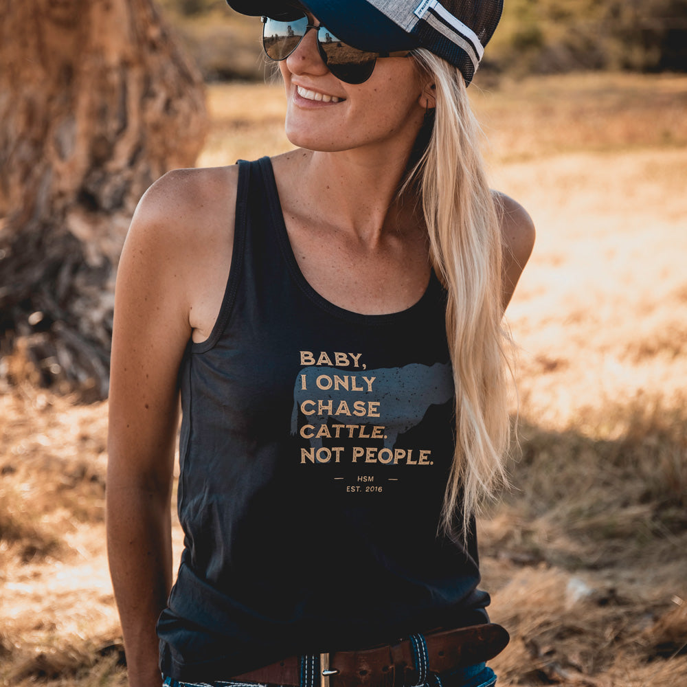 Chase Cattle Ladies Dusty Black Singlet