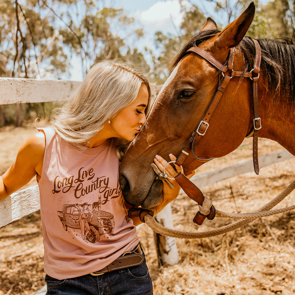 Long Live Country Girls Ladies Blush Tank