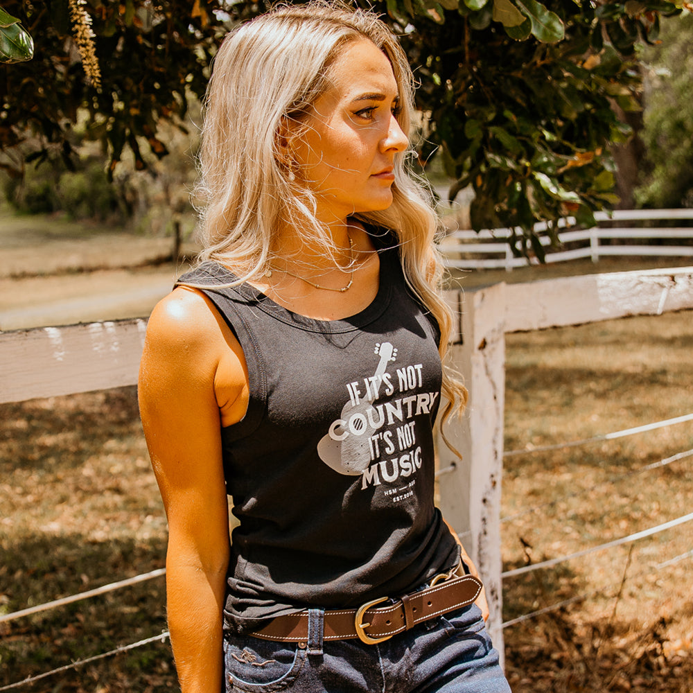 Country Music Ladies Black Singlet