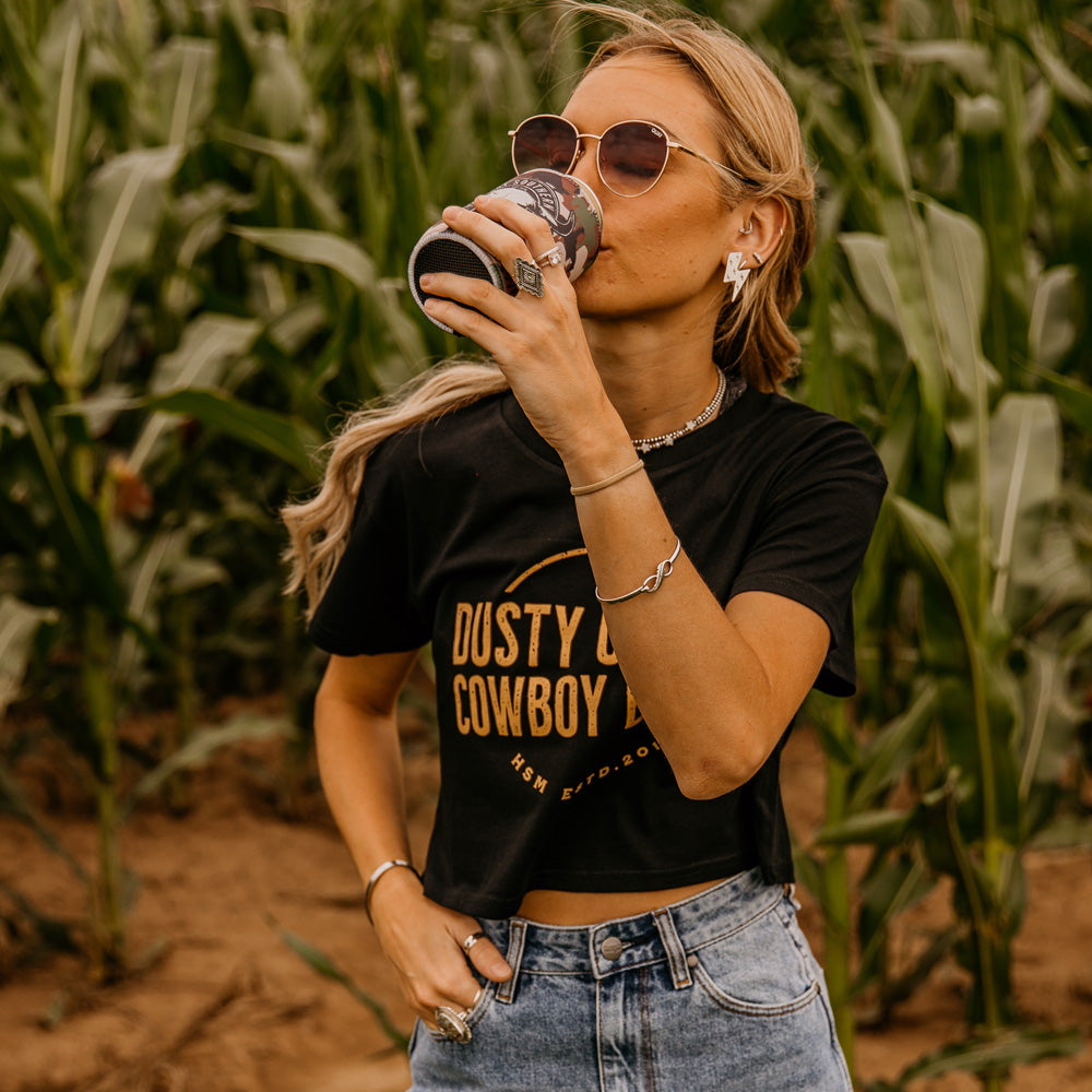 Dusty Utes & Cowboy Boots Ladies Crop Tee