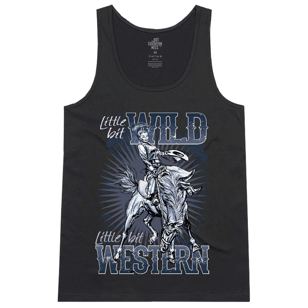 Wild & Western Ladies Black Singlet