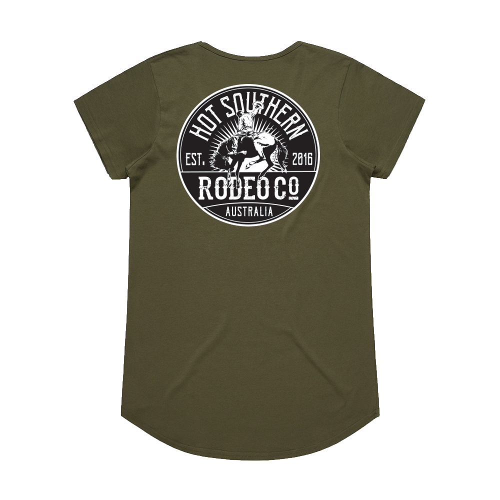 Bronc Rodeo Co Ladies Scoop Olive Tee