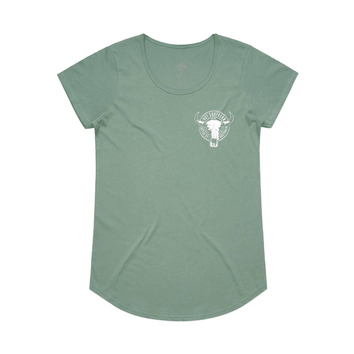Cattle Co Ladies Scoop Sage Tee