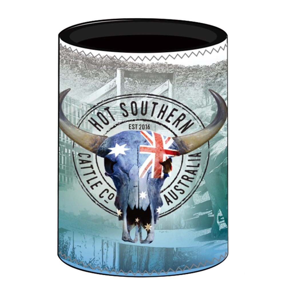 Aussie Flag Cattle Co Beer Can Stubby Bottle Cooler Holder - Trucker