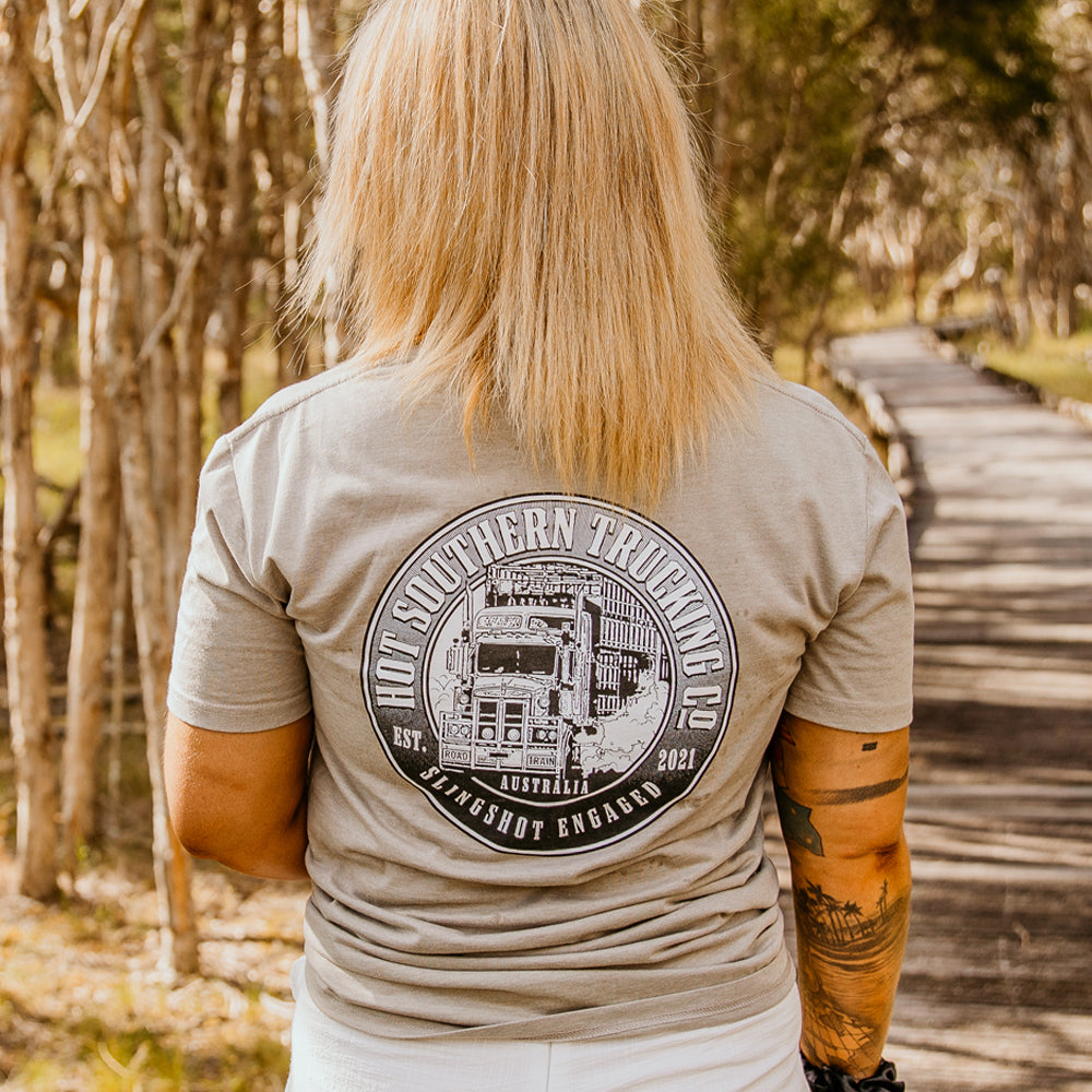 Hot Southern Trucking Co Unisex Sand Tee